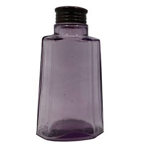 Rare Vintage Houbigant Perfume Mfg Purple Glass Talc Bottle Paris France 5" x 3"